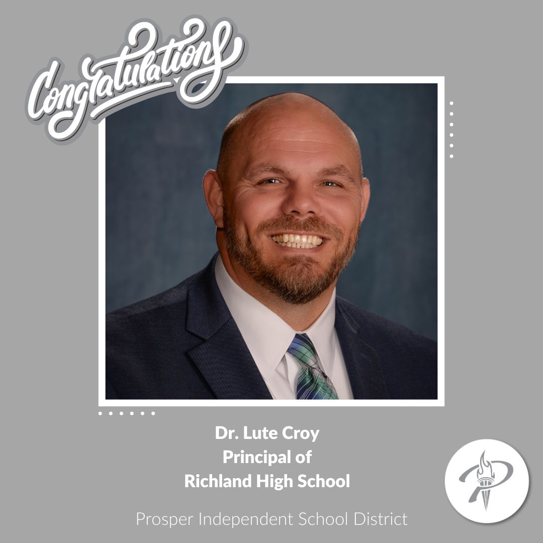 RHSProsper's tweet photo. 🌟 Introducing Dr. Lute Croy, principal at Richland High School! 🎓 Click the link to learn more about Dr. Croy https://t.co/8IZQky01QG #ProsperProud https://t.co/oWe7ahGDJW