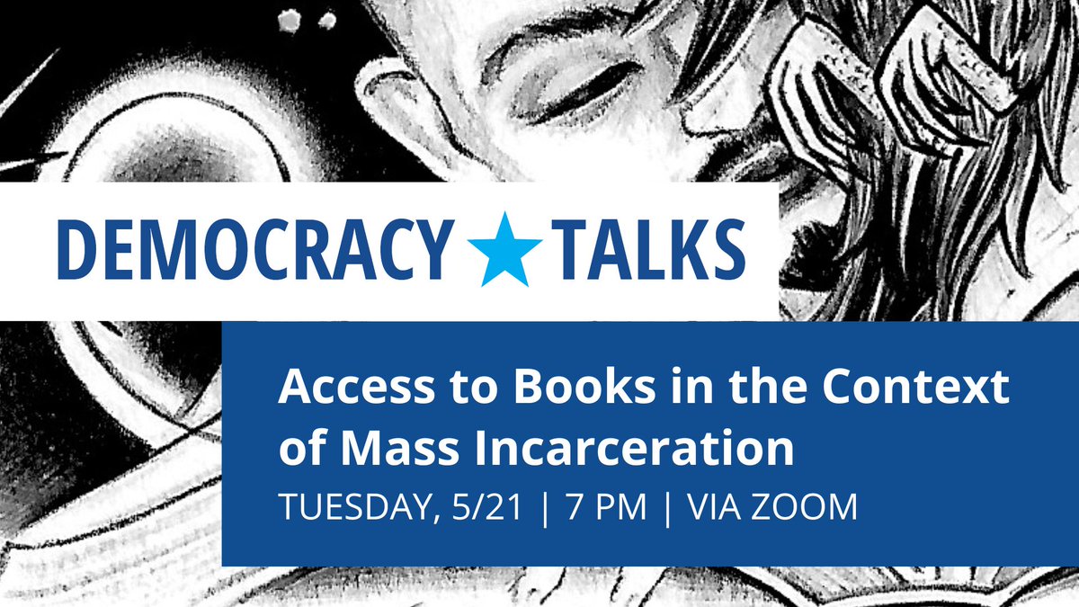 Join us for WFPL's next Democracy⭐Talk with Kelly Brotzman, Executive Director of the Prison Book Program in Quincy, MA. . ACCESS TO BOOKS IN THE CONTEXT OF MASS INCARCERATION TUE. MAY 21 | 7 PM REGISTER: ow.ly/nhYI50RFNWm