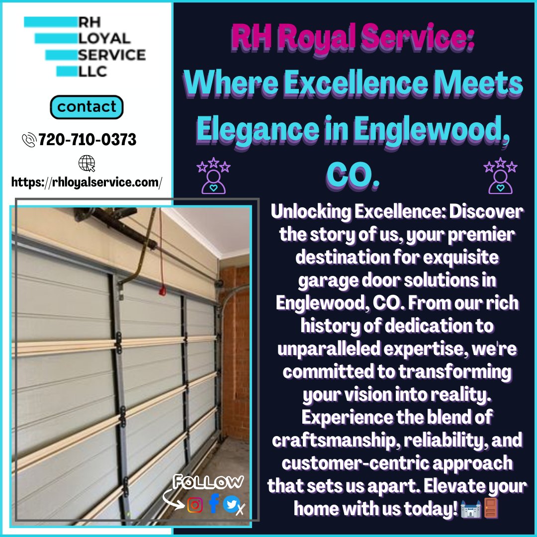 🏰✨ Unlock the elegance of your home with RH Royal Service in Englewood, CO! From our rich history to our commitment to excellence, we're your go-to for top-notch garage door solutions.

#ExcellenceInEnglewood #GarageDoorRoyalty #CustomerFirst #RHRoyalService #HomeUpgrade

1/2