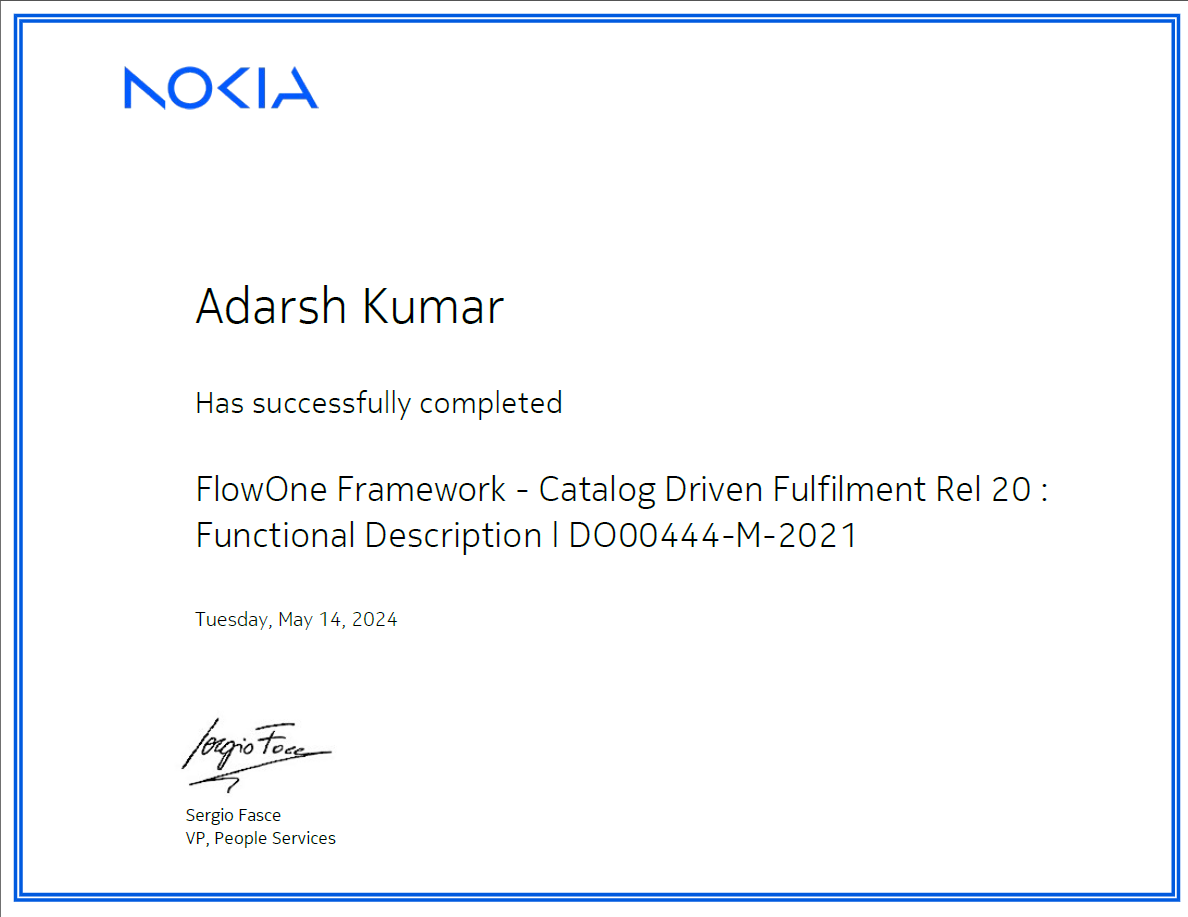 AdarshKumar206's tweet photo. Hello Coders,
I am very happy to share that I have successfully completed FlowOne Framework - cdff Certification from #Nokia #remotework #remotejobs #remote #connect #LearnInPublic #buildinpublic #telecom #cdpa #pna #flowone #certification https://t.co/MmqWeAkXQx