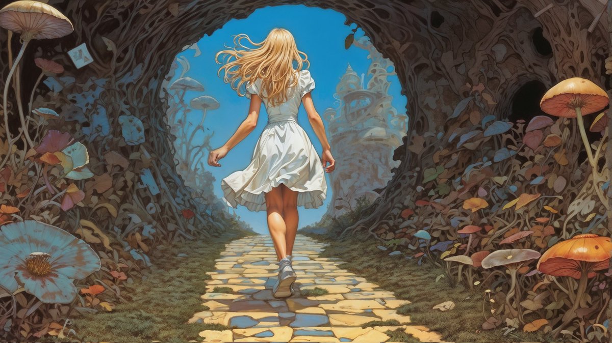 'If everybody minded their own business, the world would go around a great deal faster than it does.'
Lewis Caroll

#AI #AIart #AIArtwork #aiartcommunity #aiartist #Aliceinwonderland