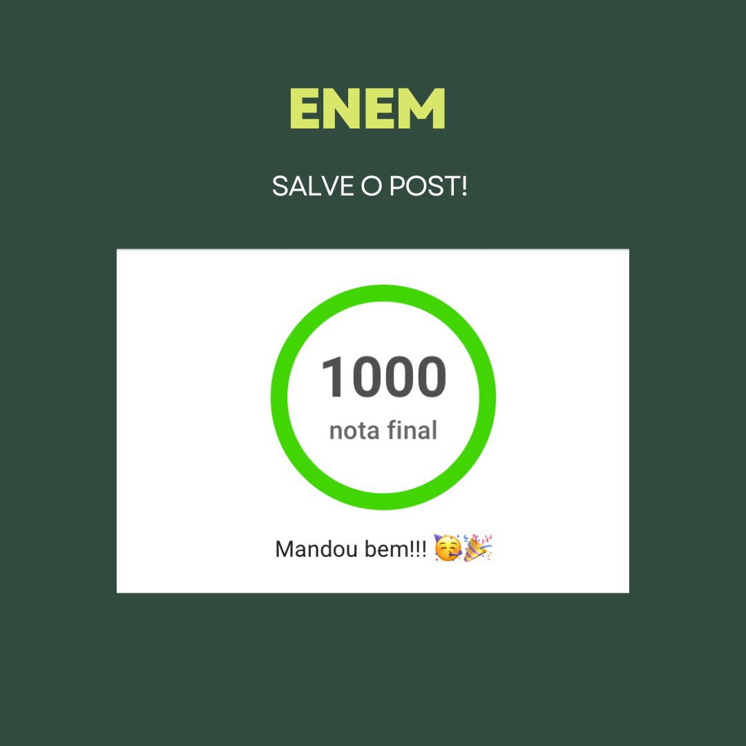 studyaugusto's tweet image. 🚨ENEM: LEIA UMA REDAÇÃO QUE RECEBEU NOTA MIL NA GLAU