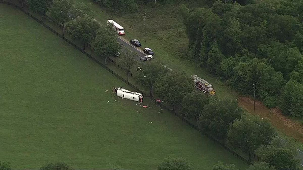 NEW PHOTOS: SkyFox is over the scene of a migrant bus that crashed, killing multiple people in Marion County earlier this morning. WATCH: bit.ly/3yg8vku