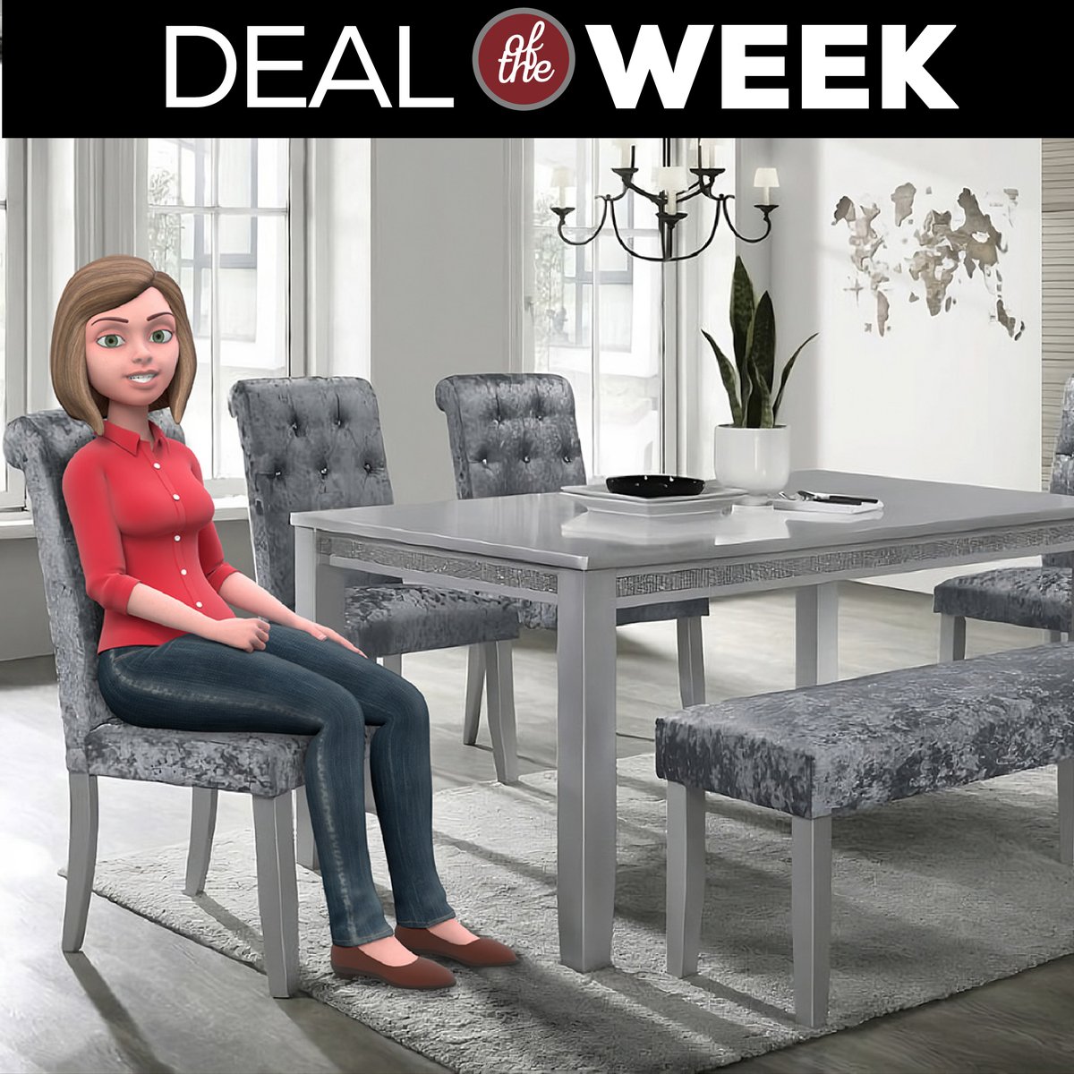 The Deal of the Week is the Vela Dining Table with 4 Chairs and Bench for just $699 - now through May 20th - while supplies last. 
bit.ly/3Ut6okB
#dock86 #thedockprice #deals #everydaydeals #dow #limitedtime #everydaylowprice #dealoftheweek #diningset #diningroom