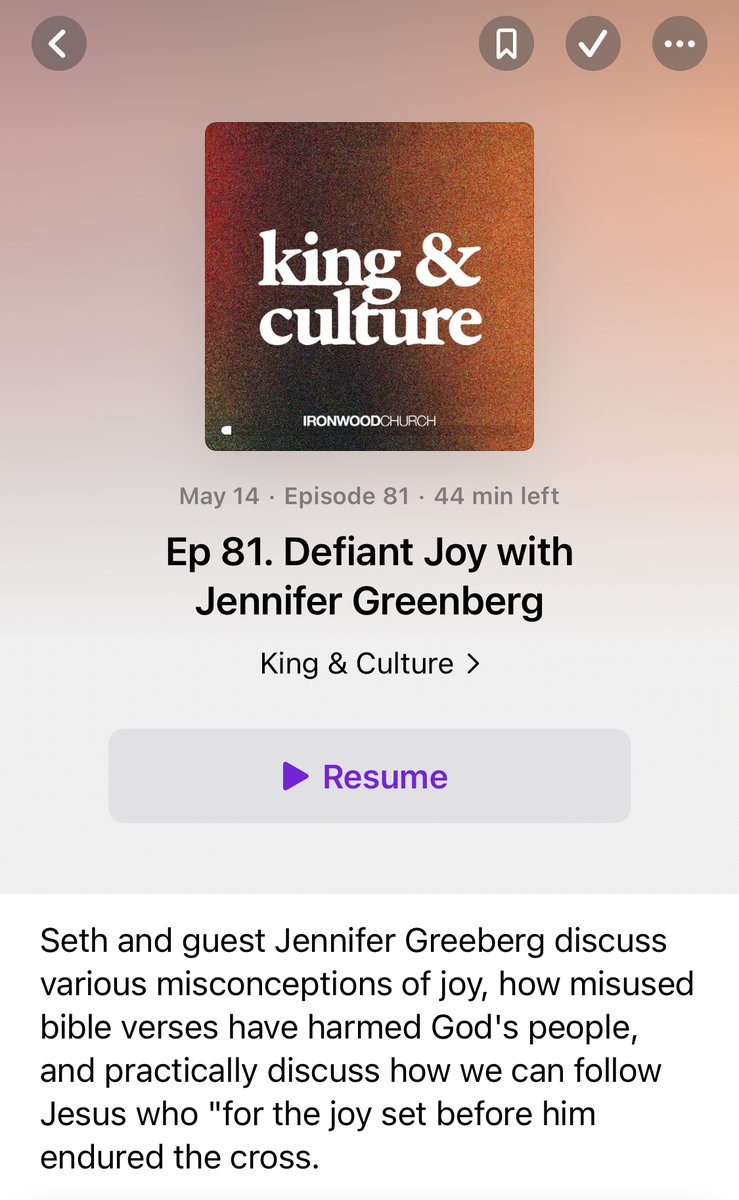 This conversation with @JennMGreenberg was truly helpful. A few things we discuss: - how common verses about joy are misinterpreted - how joy and hope function together - how someone can be joyful after trauma Link below 👇