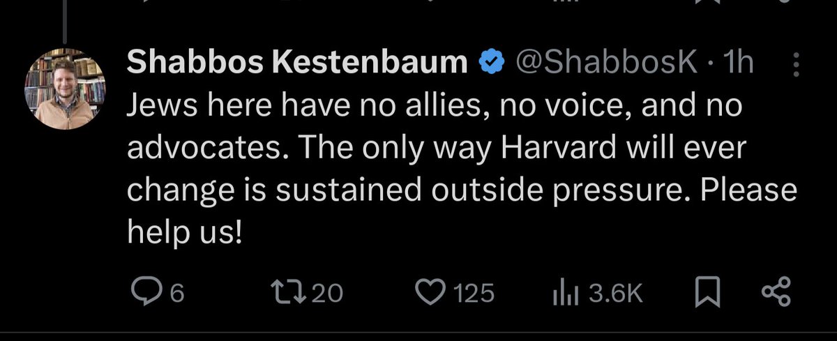 Example 2, Harvard student (political careerist, weaponizing lies about supposed anti-semitism at peaceful, multifaith student encampments) Shabbos Kestenbaum