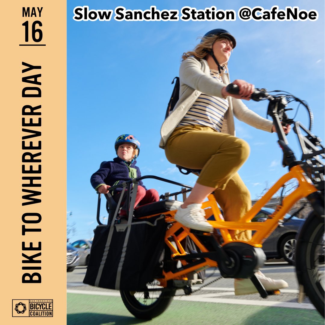 We’re gearing up to celebrate Bike to Wherever Day with <a href="/sfbike/">SF Bicycle Coalition</a> on Thursday, May 16! Visit the Slow Sanchez Energizer Station at @CafeNoe for your slow Sanchez swag.  Check out the locations of this year’s energizer stations plus more details on sfbike.org/btwd