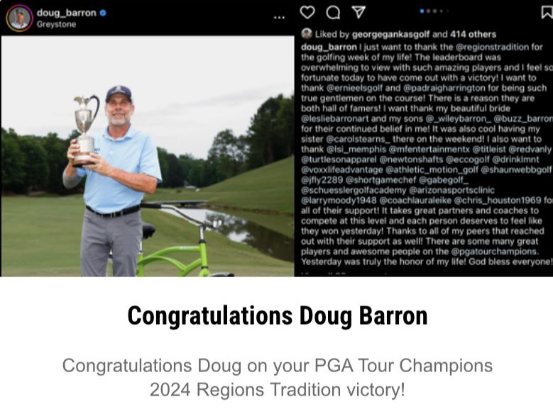 Congrats Doug on your win on Sunday @RegionsTrad ! Just awesome playing !
Was just a very small part but appreciate the shout out on your post yesterday! #ittakesavillage