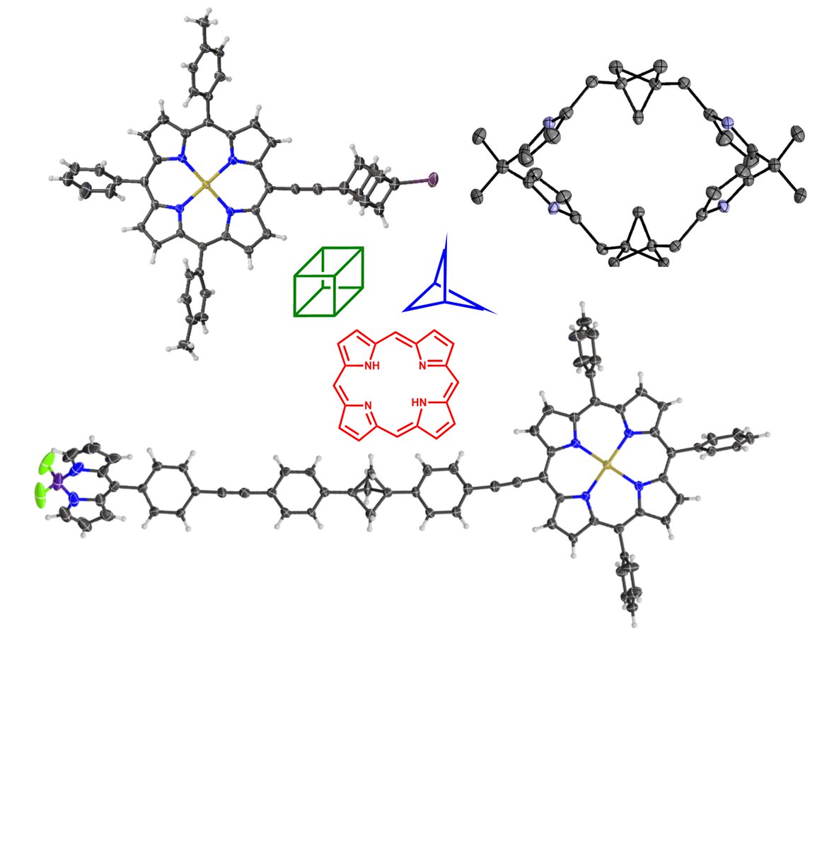 If you like molecules such as these ... we are hiring 😀 📢! Postdoc position (2a) - Synthesis of functional organic materials with strained hydrocarbons; #cubane, #porphyrins, #bicyclopentane hot science 🔥⚗️, cool group👩‍🔬👨‍🔬 @TCD_Chemistry 🇮🇪 @ias_tum 🇩🇪 euraxess.ec.europa.eu/jobs/234790
