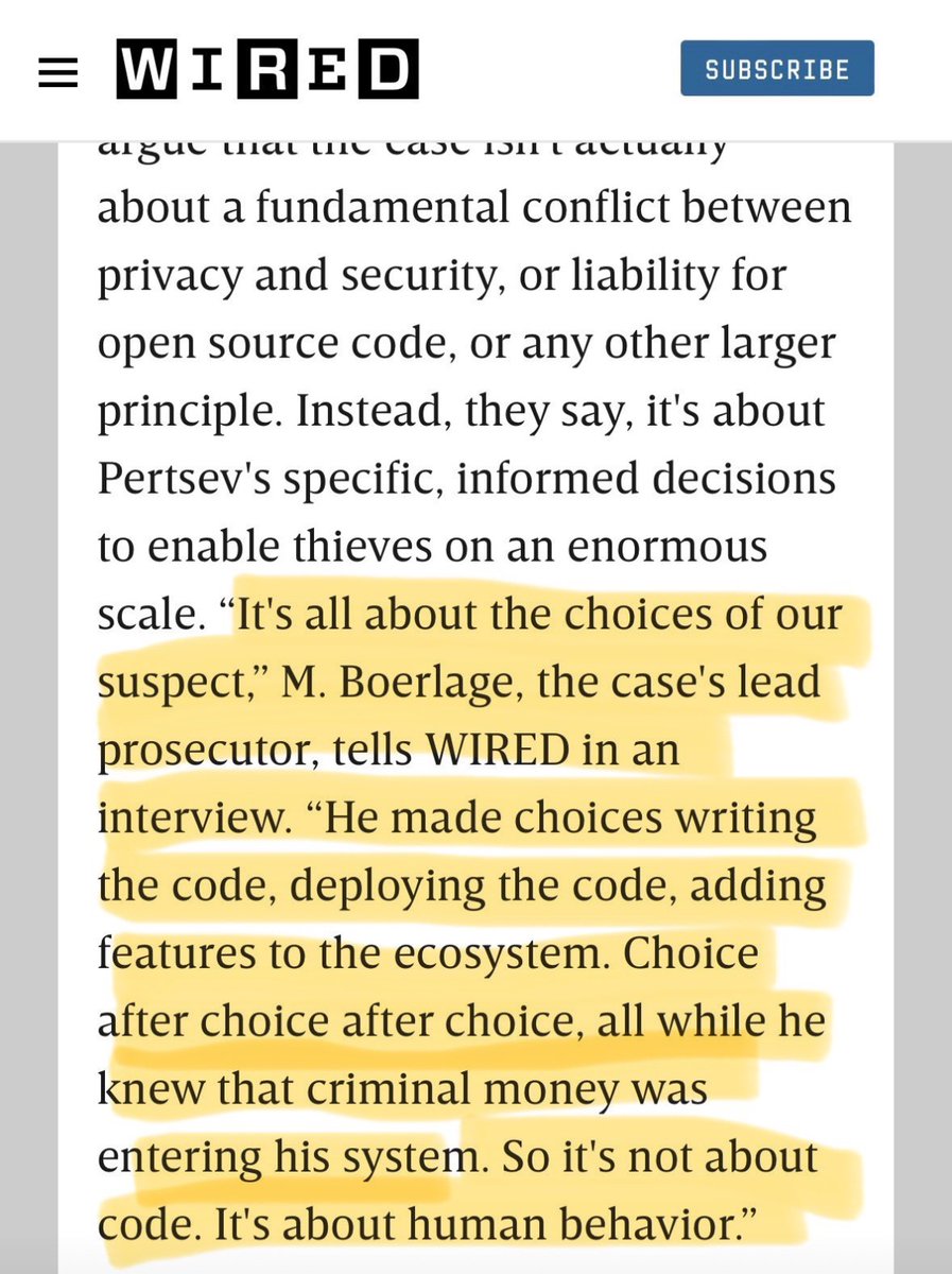 Developer of privacy tool sentenced to 5+ years in jail, bc someone used it for illegal purposes. Knife manufacturer sentenced cause someone used it to kill someone…??? People please open your eyes! Our privacy is being taken away step by step.