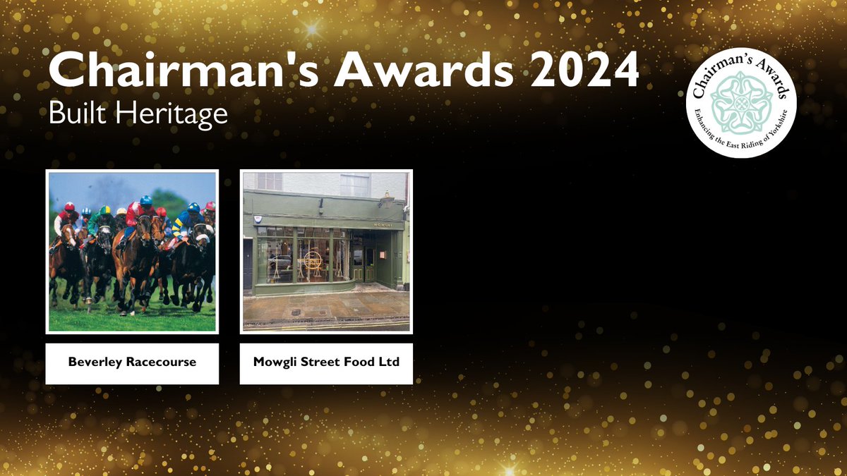 The third Chairman’s Award category is Built Heritage. 🏫 The nominees are: Beverley Racecourse @Beverley_Races Mowgli Street Food Ltd, Beverley @Mowglistfood Find out who’s won later this evening! #ERChairmansAwards