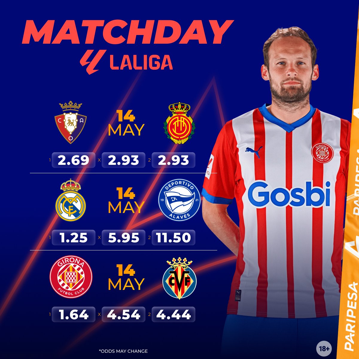 ⚽ La Liga round 36 3️⃣ Three matches at once! 🚨 Do not miss #laliga