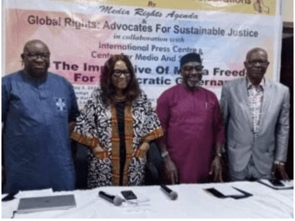 Marking of #WPFD2024 ends with  @IPCng, @cemesoofficial and @MRA_Nigeria, in collaboration with @Globalrightsng, adopting  the Lagos Plan of Action on #mediafreedom in #Nigeria: ow.ly/NuaT50RFkJk