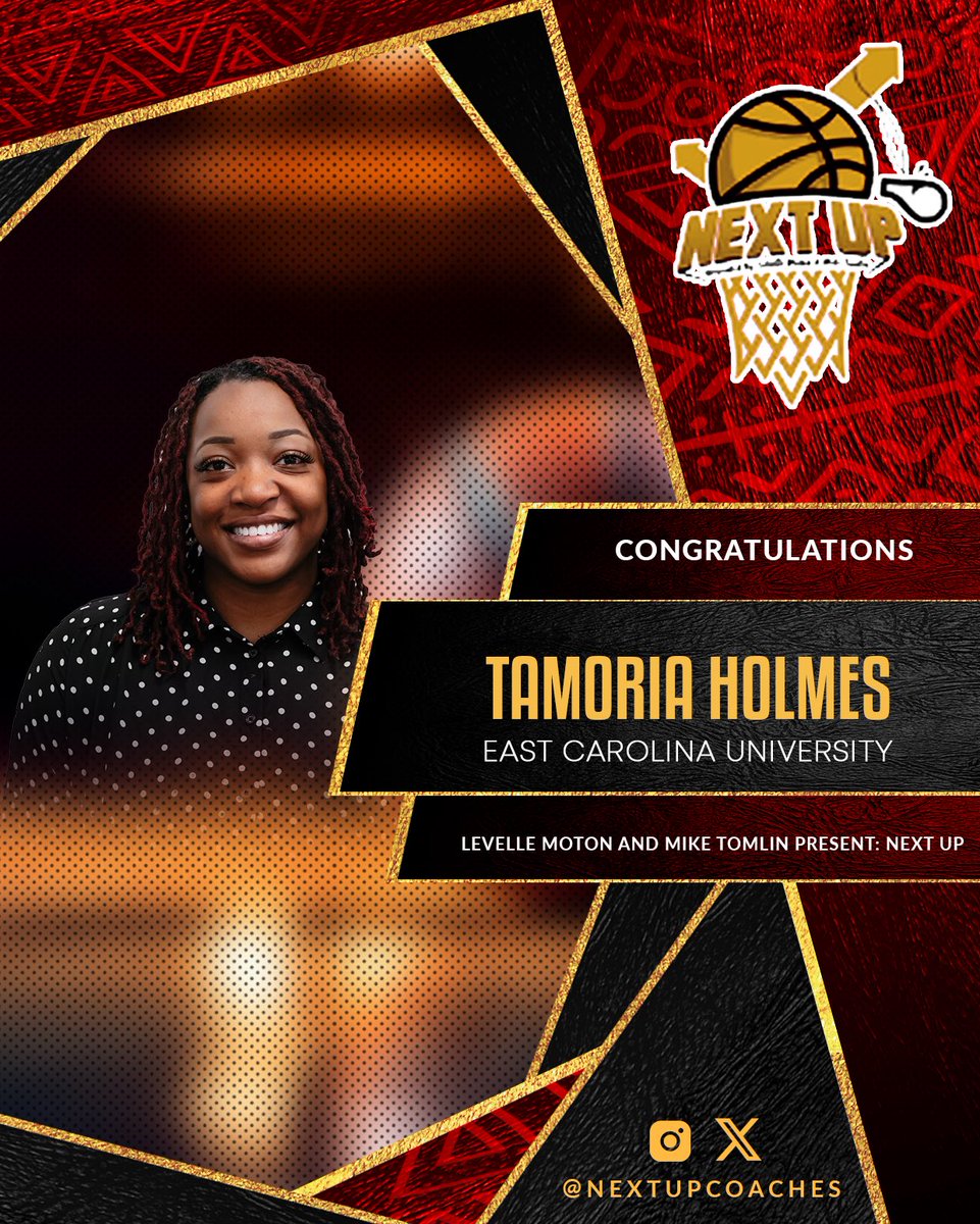 NextUpCoaches's tweet photo. Congratulations to Coach Tamoria Holmes(@WBBCoachT)-Assistant Coach of the East Carolina University Women’s Basketball Team for being selected to attend the inaugural Next Up Coaches Conference! The conference will take place on May 30th-May 31st in Raleigh, NC. #NextUpCoaches https://t.co/viAKooIOHl
