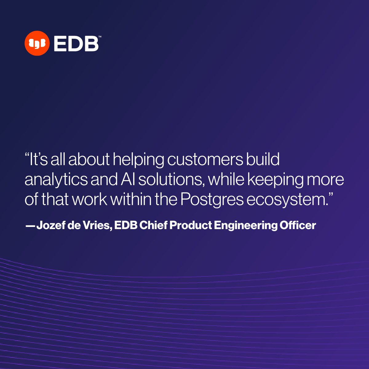 Imagine your favorite database....now supercharged for AI app development and real time analytics. EDB Chief Product Engineering Officer Jozef De Vries shares the powerful future of EDB Postgres with #Datanami. Find out what it means for you: bit.ly/4b8Jo15