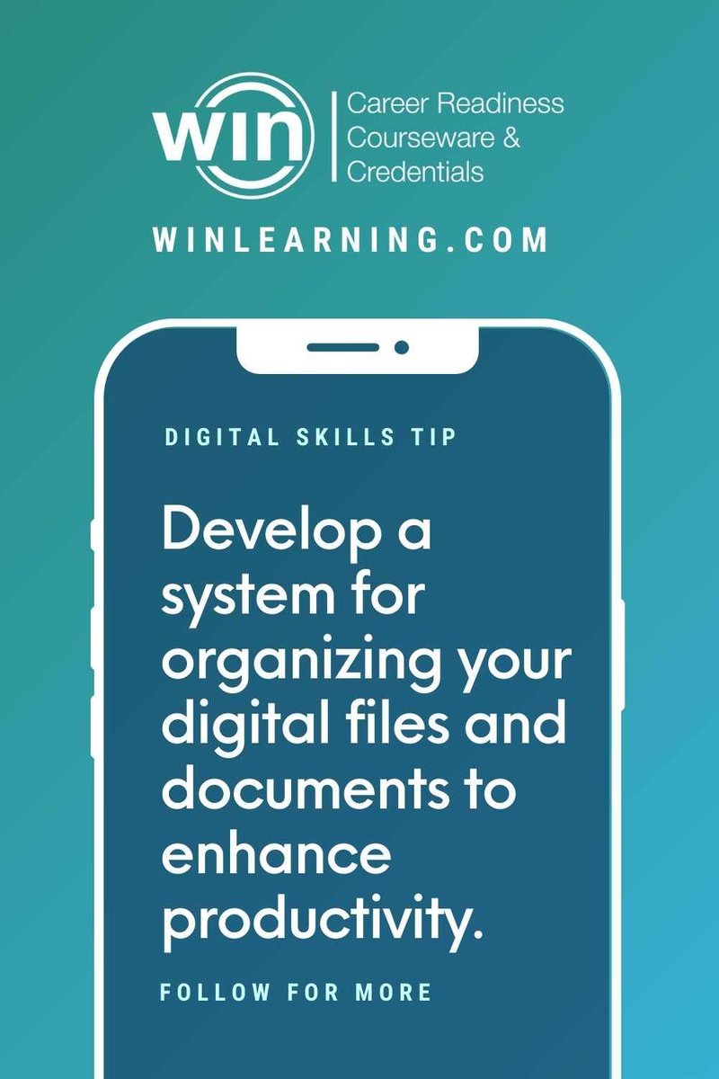 Tech Tip Tuesday! Stay organized: Develop a system for organizing digital files, emails, and documents to enhance productivity and efficiency. #techtips #digitalskills