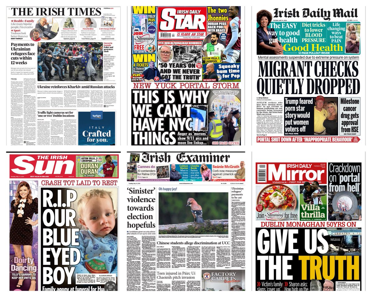 Here are Tuesday’s front pages.