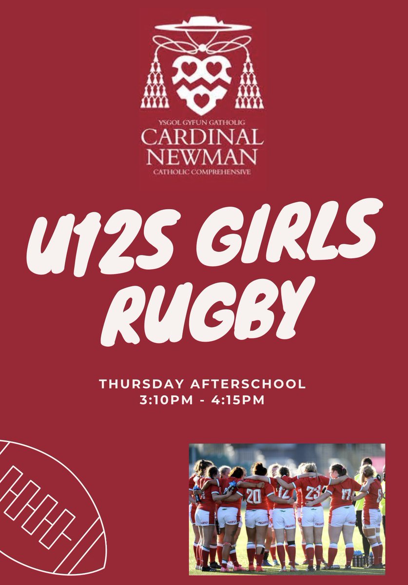 🏉 U12s girls Rugby. 📍 Thursday after school. @WRU_Thomas @CnsYear7