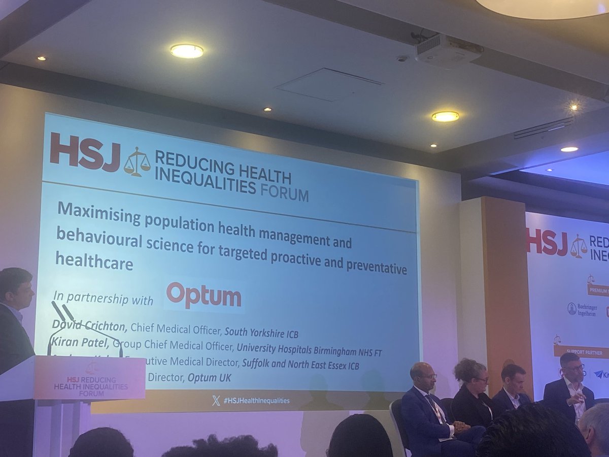 Next session #HSJHealthInequalities looking at behavioural science alongside PHM. Important for personalisation and ensuring we target interventions to best meet the needs of individuals in our population @WalsallTogether @FrankyBRowley @njinglis @simonharlin