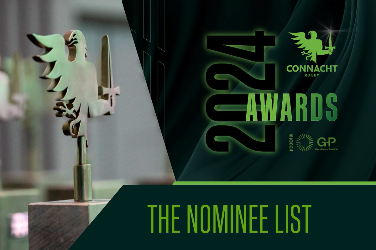 connachtrugby's tweet photo. Connacht Rugby are delighted to announce the nominees for the 2023/24 #ConnachtRugbyAwards, presented by @GlobalEOR ⭐️

Full list of nominees: https://t.co/3UBmzzjgQi https://t.co/1fv4aTZb7I