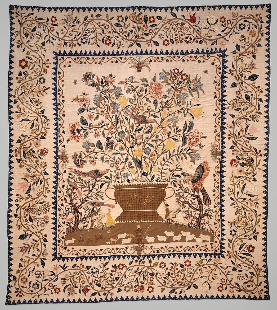Quilt made by probably by Sarah Furman Warner Williams, 1803
