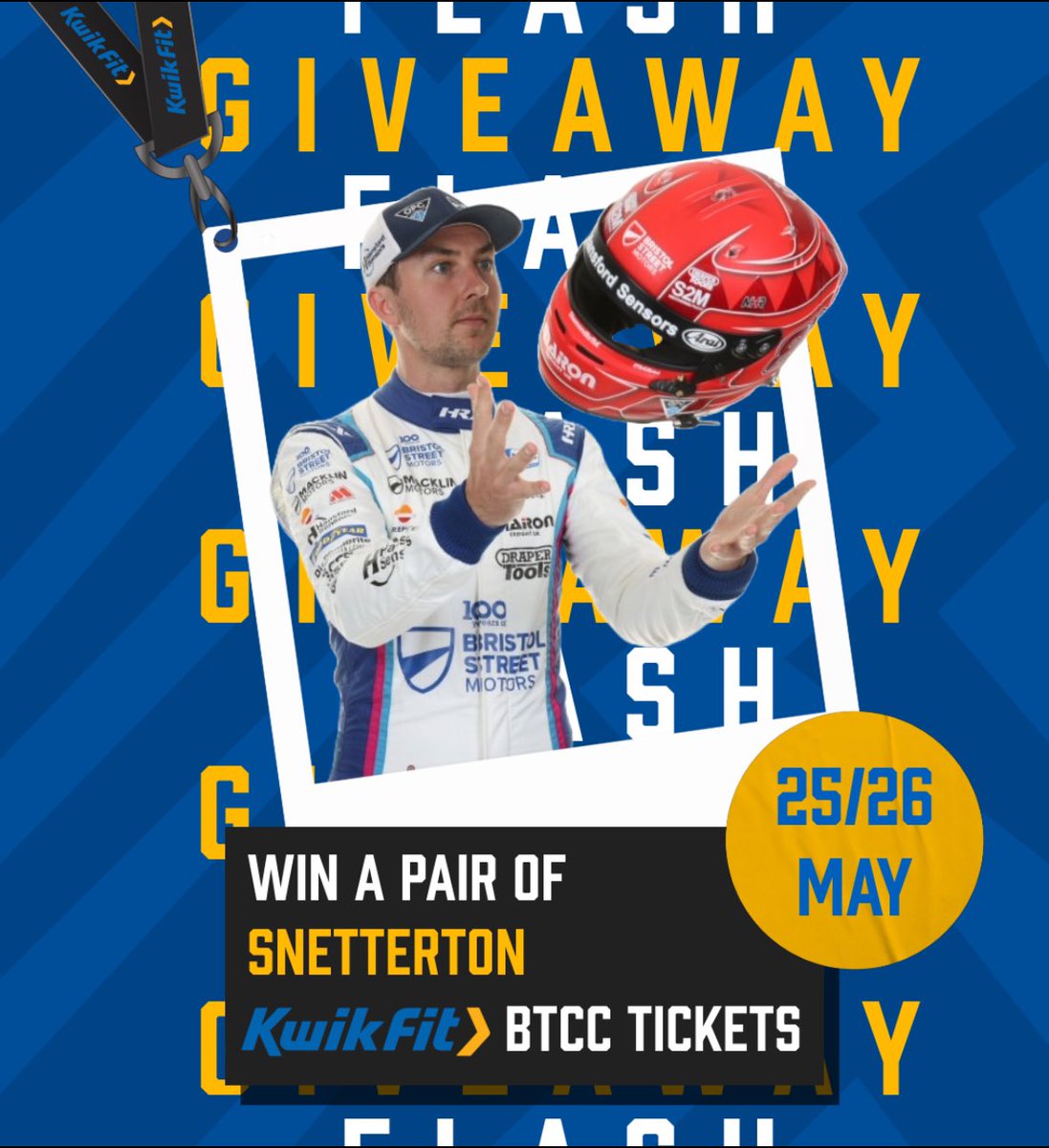 ⭐️ 30HR FLASH TICKET COMPETITION ⭐️
 
Who wants to see the BTCC action live from Snetterton? Like, comment and tag who you would bring for a chance to win a pair of weekend tickets (25/26 May). Competition closes 5pm on Wednesday 15th May 2024. 
 
Good luck! 🤩