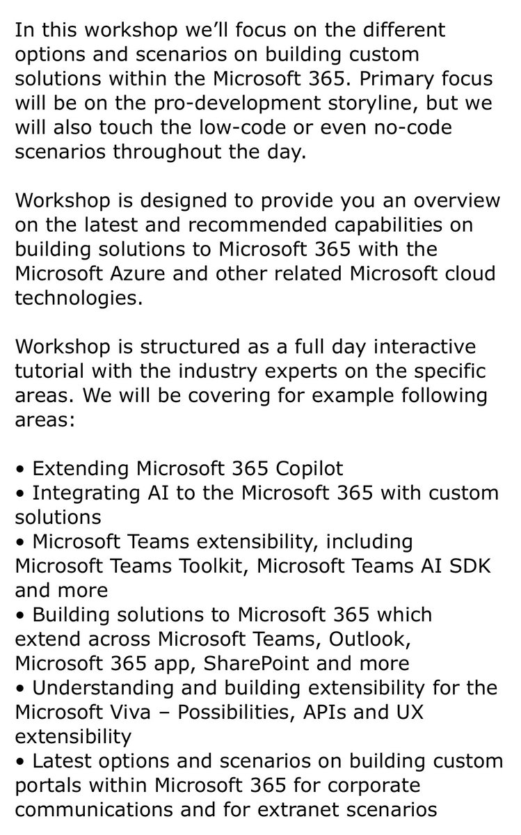 Mark Ka$hman 🧔🏻♂️ (@mkashman) on Twitter photo Always fun to dip into the dev workshop and feel waaaaay over my head — guaranteed to learn something new. 🧐
Packed room for the “Building experiences for <a href="/Microsoft365/">Microsoft 365</a>” with @VesaJuvonen, @jfj1997, <a href="/PaoloPia/">Paolo Pialorsi</a>, <a href="/spdcp/">Derek Cash-Peterson 🏳️🌈 (he/him)</a>, <a href="/garrytrinder/">Garry Trinder</a>, and <a href="/StfBauer/">Stefan Bauer</a>.
#CollabSummit @CollabSummit Always fun to dip into the dev workshop and feel waaaaay over my head — guaranteed to learn something new. 🧐
Packed room for the “Building experiences for <a href="/Microsoft365/">Microsoft 365</a>” with @VesaJuvonen, @jfj1997, <a href="/PaoloPia/">Paolo Pialorsi</a>, <a href="/spdcp/">Derek Cash-Peterson 🏳️🌈 (he/him)</a>, <a href="/garrytrinder/">Garry Trinder</a>, and <a href="/StfBauer/">Stefan Bauer</a>.
#CollabSummit @CollabSummit