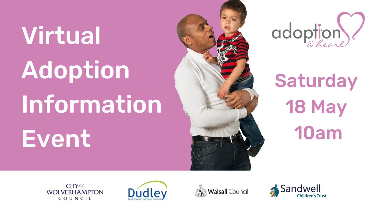 Are you considering adopting a child? Join us at our next online info event. ⏰ 10am Sat 18th May 📷 Online Join our team & find out more about the #adoption process. Book - bit.ly/3UtxgCd @dudleymbc @sandwellcouncil @sandwellct @WalsallCouncil @WolvesCouncil