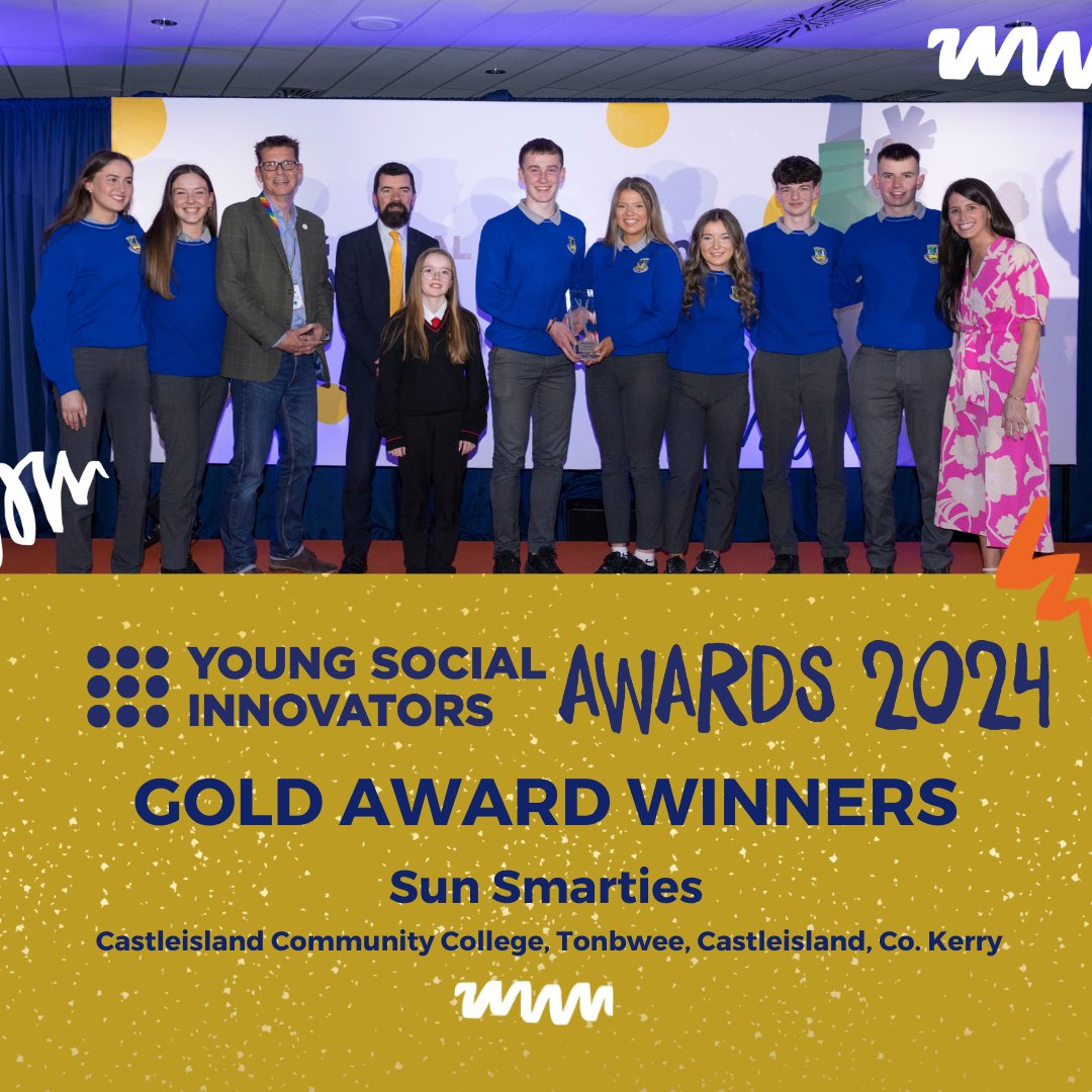 Congratulations to 'Sun Smarties' from Castleisland Community College for winning the Young Social Innovators Gold Award! 🏆 They're leading the way in raising awareness about skin cancer prevention with their innovative school sun safety program, partnering with the HSE. ☀️ 📚