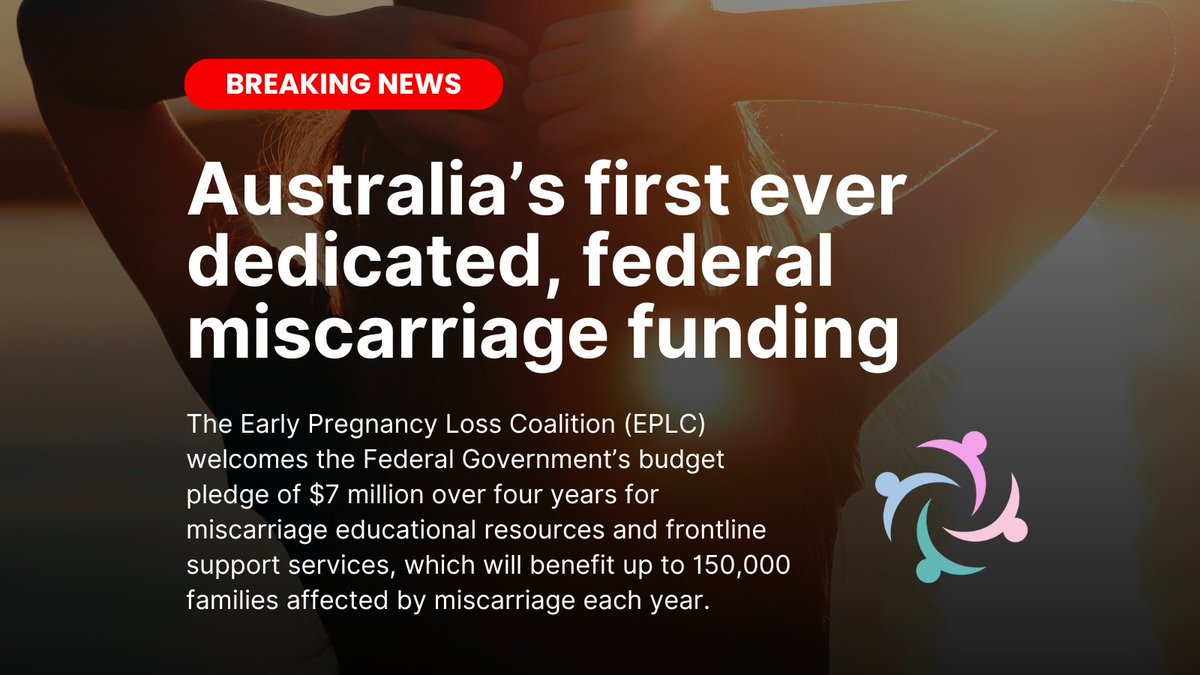 📢 We welcome the #Budget24 pledge of $7 million over four years for #miscarriage educational resources and frontline support services. A significant first step. Thank you @GedKearney @Mark_Butler_MP for giving this issue the attention it deserves. eplc.au/news/eplc-welc…