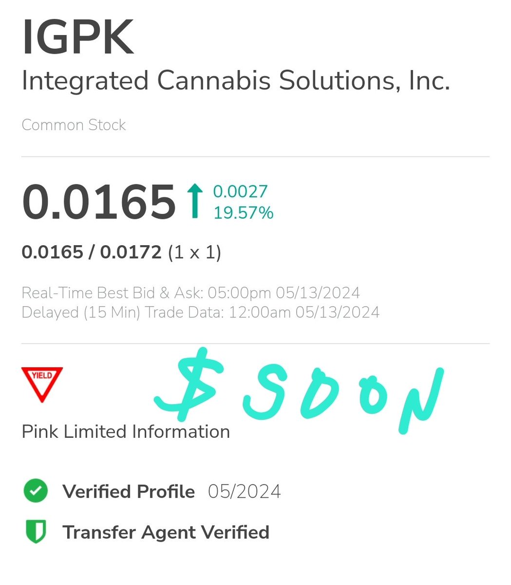 $IGPK Grace Period/Dark/Defunct badges GONE!!! PC on the horizon and Yield coming off SOON!!  Where did the 'This is going to EM' crowd go?!' 
I will tell you where I think this is going: .0× - .0× by EOW. 🤣 IMO-NFA. 🚀 🚀 🚀 This has been an incredible run for #BFCNation