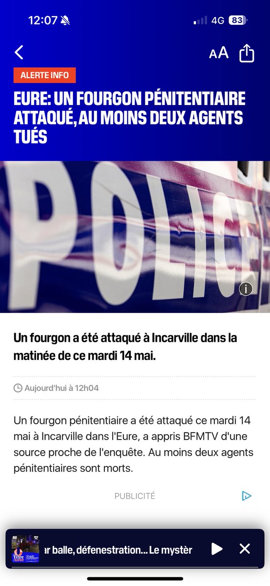 J’apprends avec effroi l’attaque d’un fourgon de l’administration pénitentiaire ayant entraîné l’évasion d’un detenu. Toutes mes pensées vont aux familles des agents blessés ou tués lors de cette attaque. Chaque jour, notre société est de plus en plus violente.