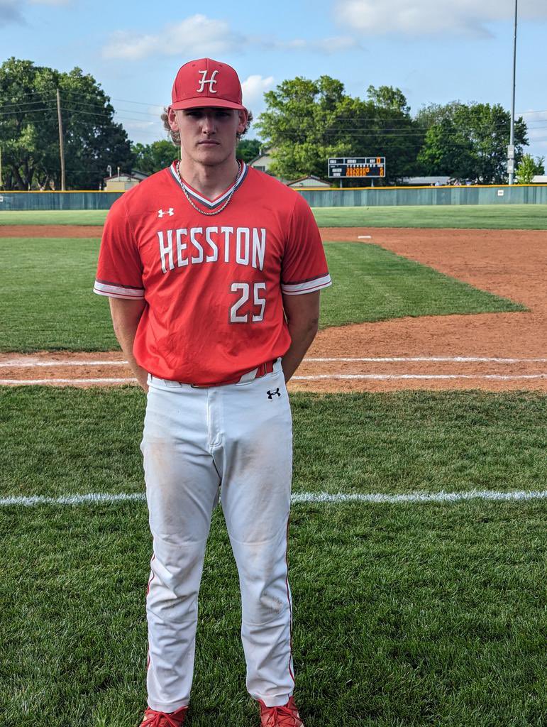 Whit Rhodes of Hesston (3A⚾️, 17-4) continues to show that he is one of the best in Kansas. The Nebraska signee has struck out 88 batters in 42.2 innings pitched this season for the Swathers. Rhodes, who throws in the low 90s, recently went over 250 career strikeouts. The