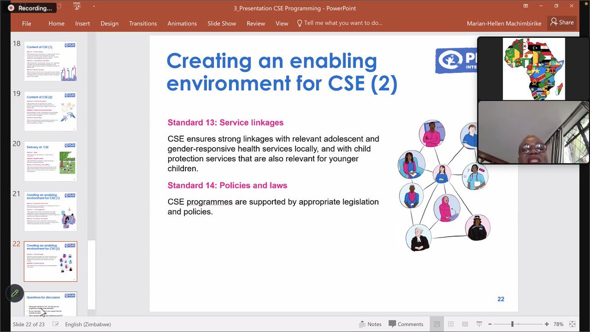 @hellenmachingambi from @PlanZimbabwe gave an insightful presentation on CSE Programme Standards that they use when programming #CSE for young people. #YouthAccesstoHealth @amplifyfund @hivosrosa @rhnkorg @ippf @IPPFAR @ZNFPCOfficial @MoHCCZim @MoPSEZim @UN @UNFPA_Zimbabwe