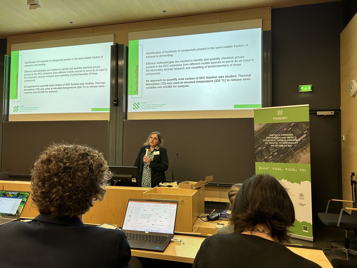 Learning about the importance of semivolatile compounds in traffic emissions at the International air quality conference 👍 <a href="/parempi_eu/">PAREMPI</a> <a href="/AakkoSaksa/">Päivi Aakko-Saksa</a>