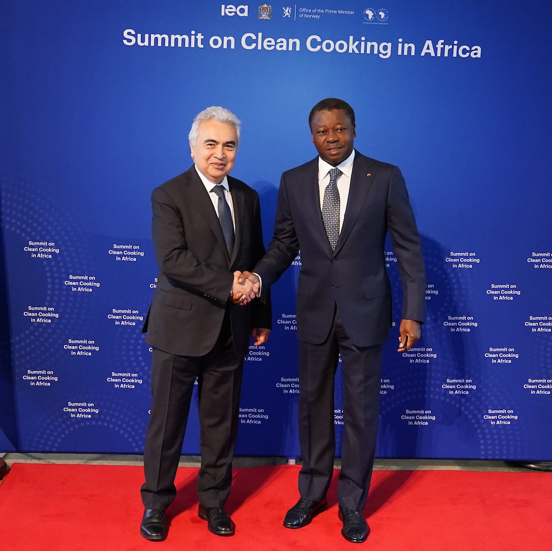 Honoured to welcome President Faure Gnassingbé @FEGnassingbe of Togo to our Summit on Clean Cooking in Africa — where we’re addressing how to provide clean cooking access to all those who lack it today Looking forward to advancing @IEA- 🇹🇬 cooperation in this key area