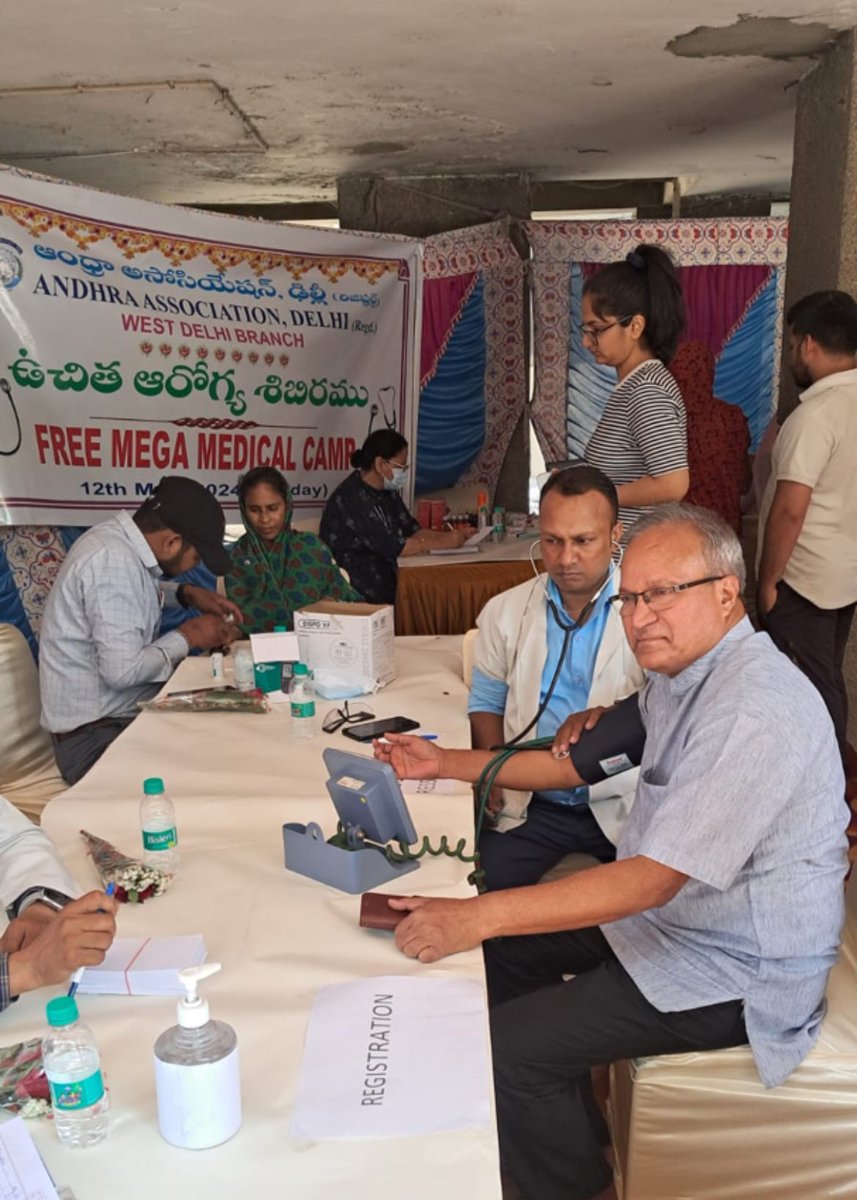 ManiNaiduAAP's tweet photo. The Andhra Association Delhi , founded in 1935 by then freedom fighters for the welfare of Telugu people in Delhi stands as one of the largest linguistic association in the world. It runs two charitable hospitals in Delhi, and distributes 30 lakh rupees in scholarships to economically weaker Telugu students every year , support for girls' marriages, funerals and more . As part of its ongoing charitable activities, the association organized a free medical health camp in Dwarka, West Delhi.#AndhraPadesh #Telangana