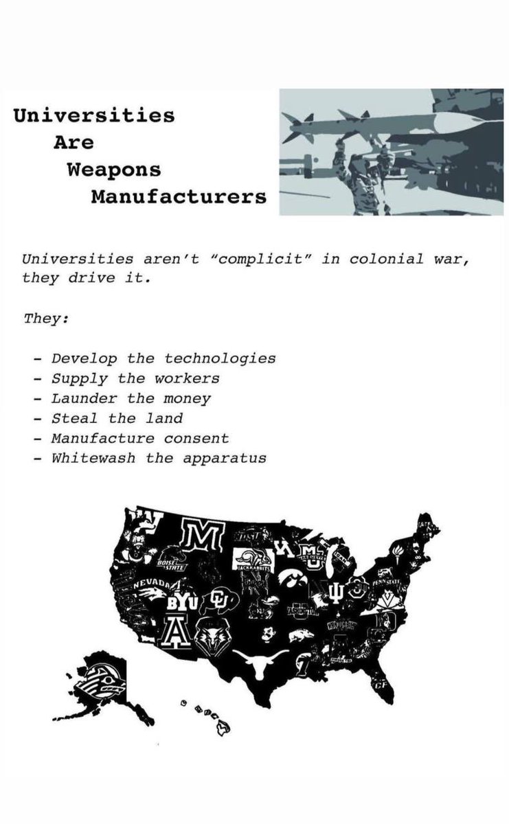 Universities are weapons manufacturers!