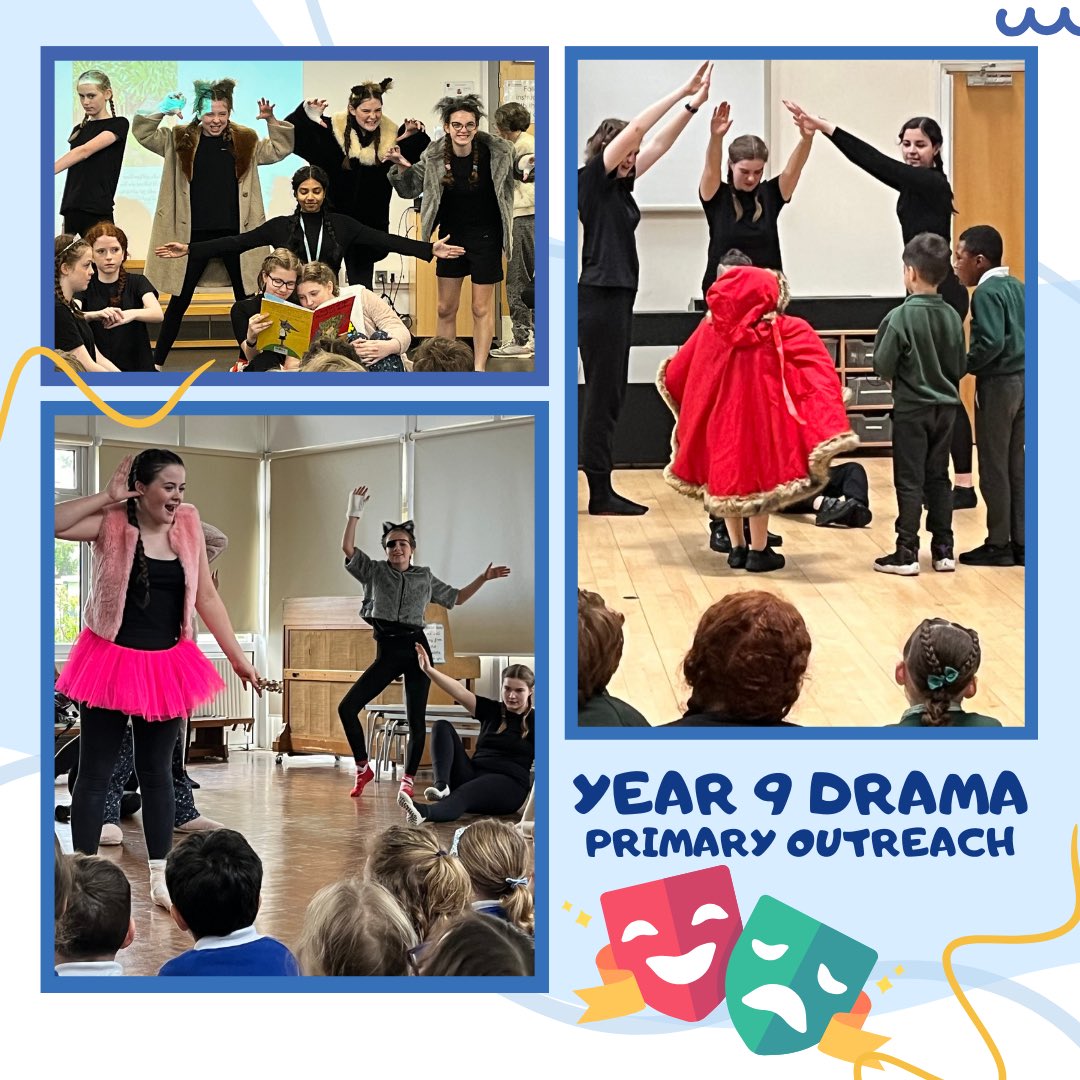 Our Year 9 students are doing an amazing job sharing their Theatre in Education skills!📚🎭 Yesterday, they performed at Archdeacon, @trafinfants, and @OmniaTwickenham. Tomorrow, they'll visit @StanleyPrimary. Best of luck to them! 🌟 #TheatreInEducation #Year9 #PerformingArts