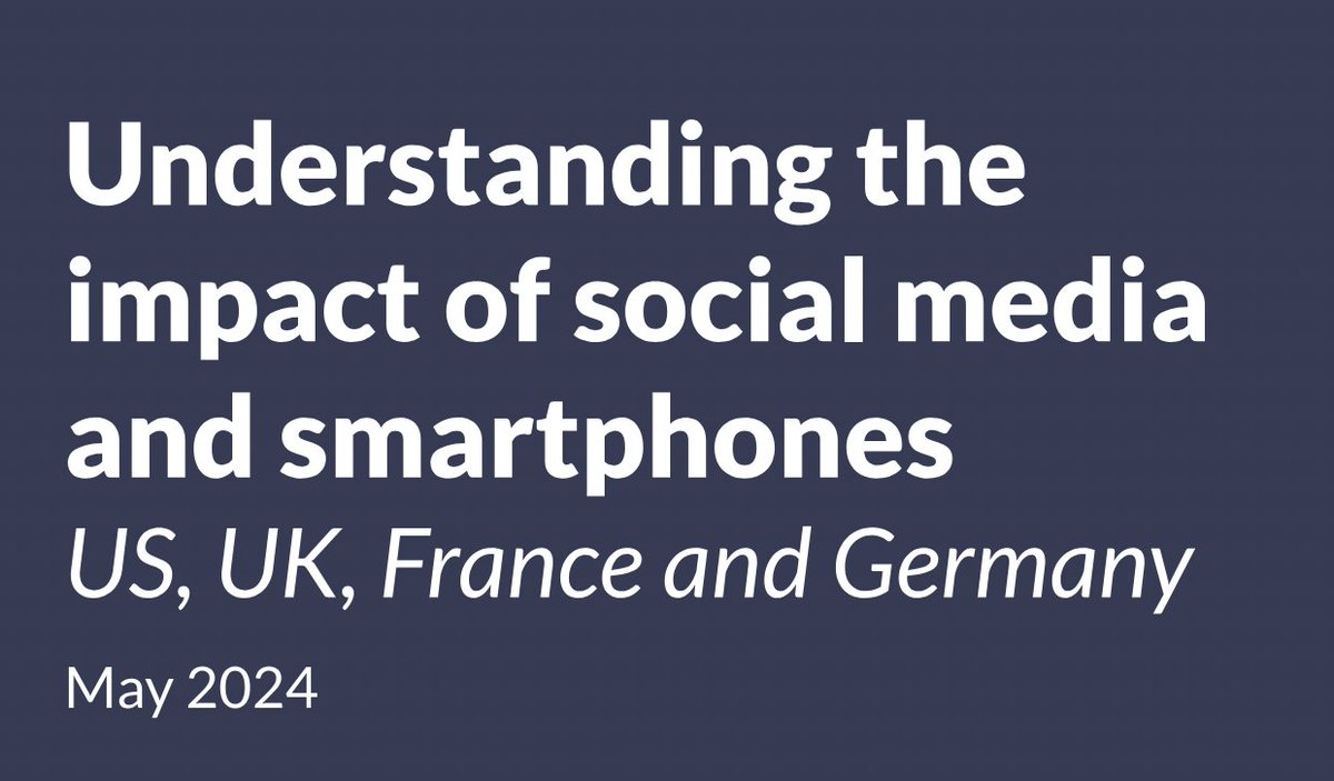 Imagine a world without TikTok? New report out this week by @moreincommon on perceptions of smartphones and social media in the US, UK, France and Germany. A 🧵#thread of key findings and graphs…