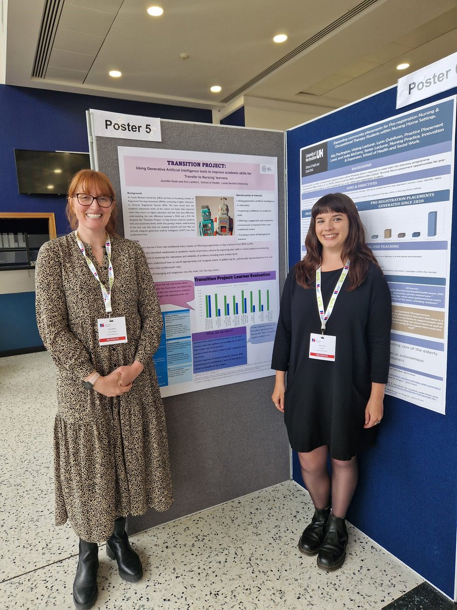 Our fantastic @LBUHealth nursing colleagues recently attended @theRCN Education Conference and presented a poster titled 'Using Generative Artificial Intelligence tools to improve academic skills for 'Transfer to Nursing' learners'. @RCNEdForum #RCNED24 #Nursing