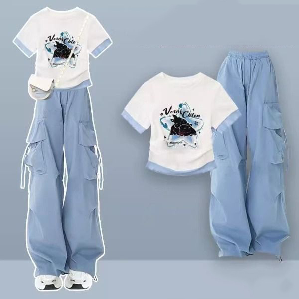 ootdstyle_store's tweet photo. 【単品注文】 プリント ラウンドネック 半袖 Ｔシャツ+韓国系 ポケット付き ハイウエスト パンツ 二点セット
商品番号：93597
SALE価格： ￥2,086
#ootd
#韓国通販
#おしゃれ
#夏コーデ
#レディースファッション
#人気
#二点セット https://t.co/u2ZSGxFpY5