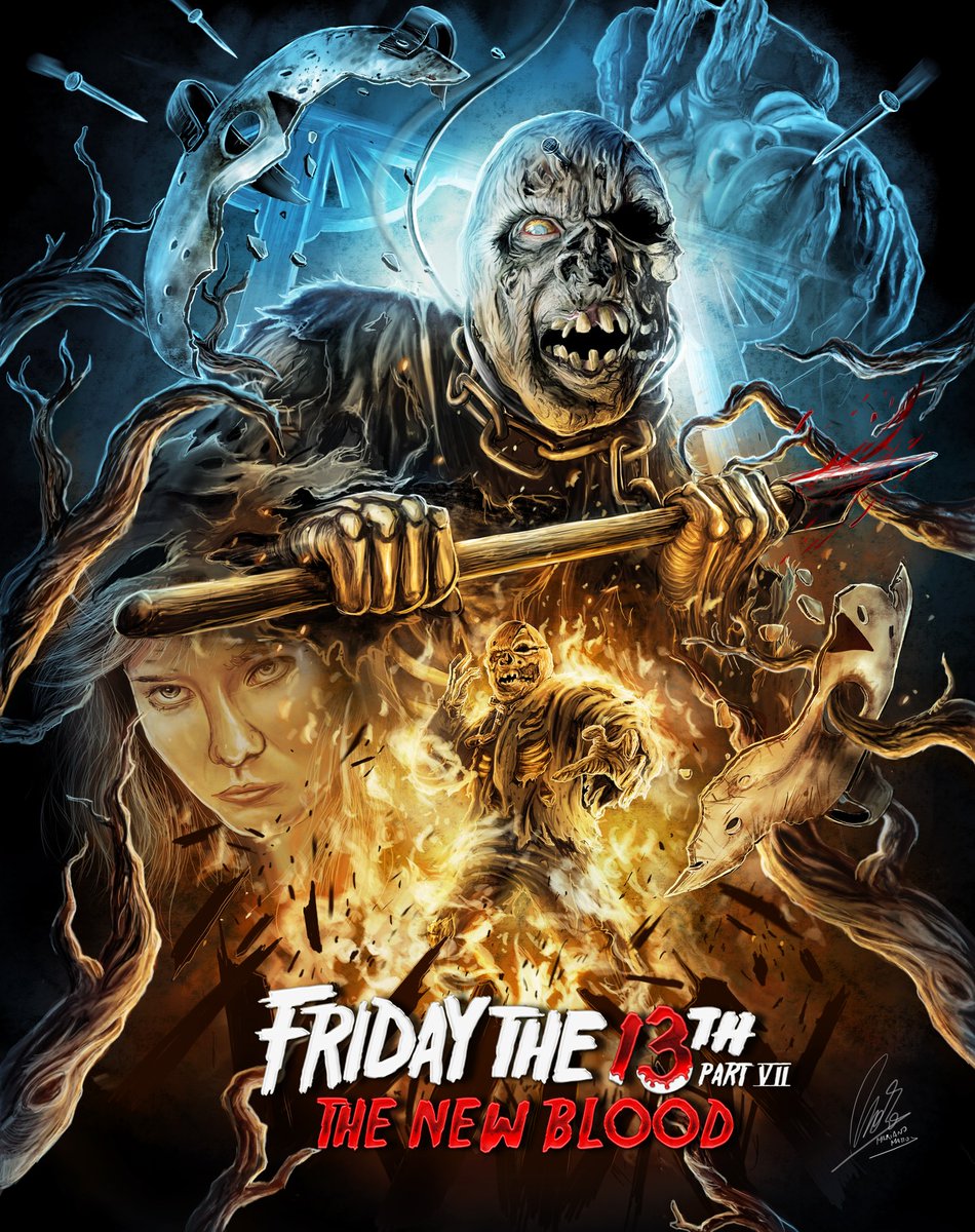 Friday the 13th Part VII: The New Blood (1988). Art by Mariano Mattos.