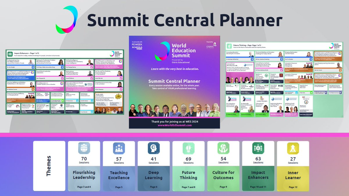 The World Education Summit launched live in March 2024 with treasure trove of cutting-edge expertise and professional insights all now available on-demand for an entire year. With so much to learn, who have you been watching? worldedsummit.com/the-sessions/ #WorldEdSummit