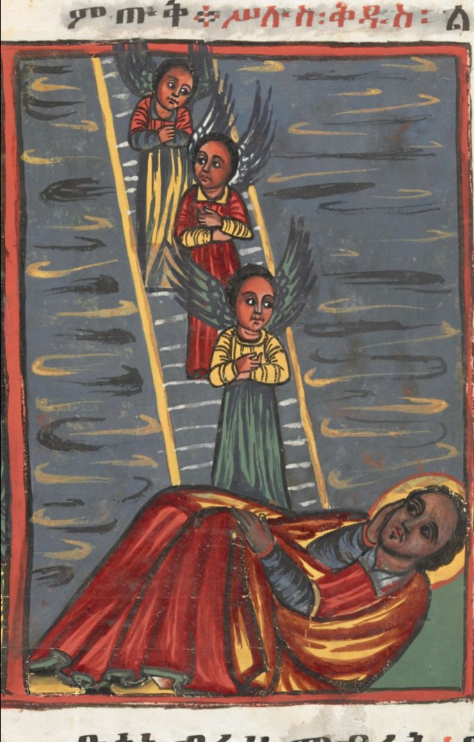 In Ethiopian culture, dreams are important. The interpretation of dreams is considered crucial, as they are seen as divine messages offering guidance or warning. Some Ethiopian Mss mention dream healing &amp; ways of interpreting archetypal dreams 18th C. Jacob's Ladder
#mentalhealth