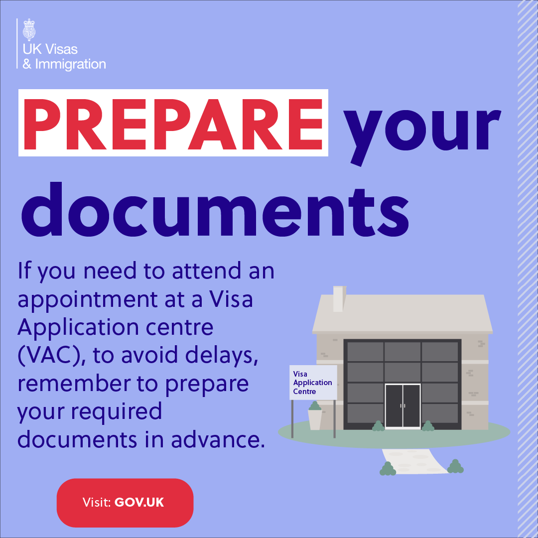 Top Tip : If you need to attend an appointment at a Visa Application centre (VAC), to avoid delays, remember to submit your supporting documentation, including verified translations, online before you attend your appointment or bring them with you on the day. #UKVisaBestPractice