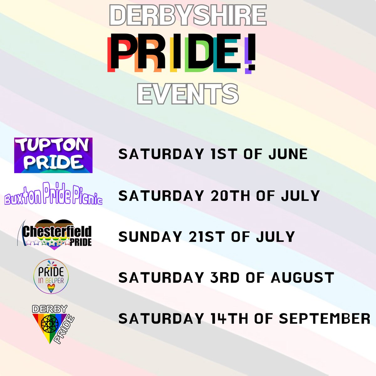 Pride season is just around the corner and Derbyshire has some fantastic Pride events! ✨🏳️‍⚧️🏳️‍🌈