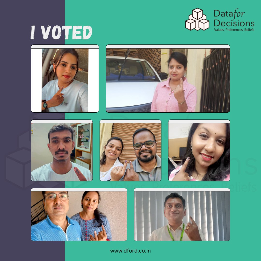 DecisionsFor's tweet image. We are happy to share that some of our colleagues have exercised their democratic rights by casting their votes in the recently concluded 1st, 2nd, and 3rd phases of the 2024 Lok Sabha elections. 

#Election2024 #VotingRights #LokSabhaElections #YourVoteMatters #CivicDuty