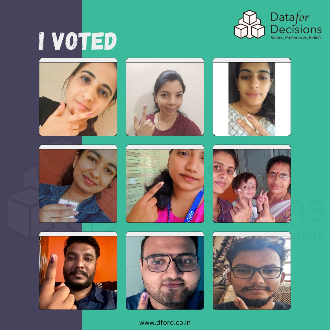 DecisionsFor's tweet image. We are happy to share that some of our colleagues have exercised their democratic rights by casting their votes in the recently concluded 1st, 2nd, and 3rd phases of the 2024 Lok Sabha elections. 

#Election2024 #VotingRights #LokSabhaElections #YourVoteMatters #CivicDuty