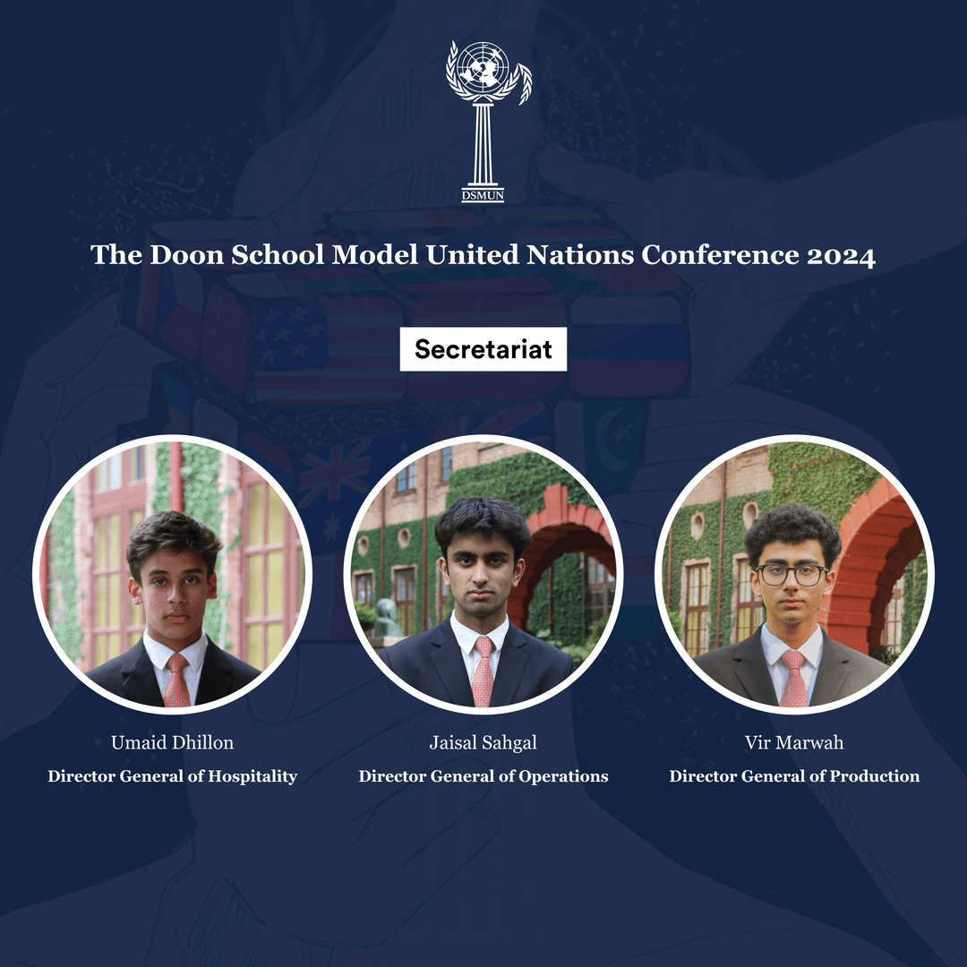 DSMUN Secretariat invites you to DSMUN 2024! Join us in tackling global issues, honing leadership skills, and building lasting connections. Let’s make this year’s conference unforgettable! #DSMUN #ModelUnitedNations #TheDoonSchool